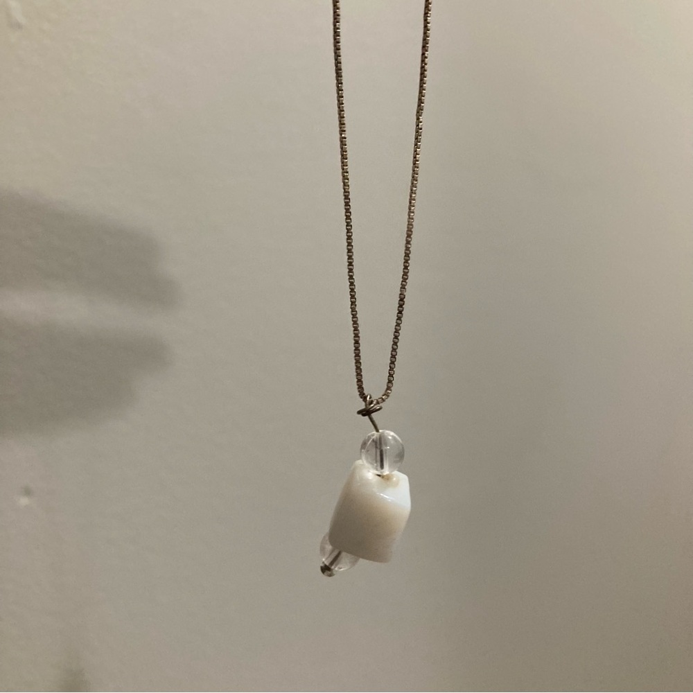4/$10 - Beaded White Stone Necklace